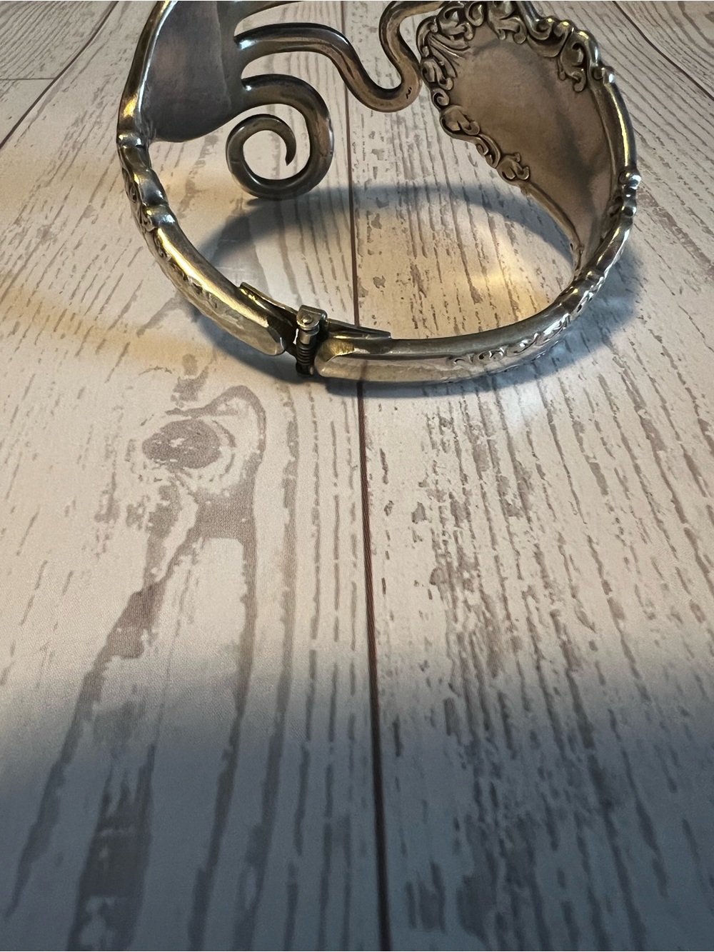 Silverware Fork Shaped Into A Swirl Design With Ornate Handle - Picture 4 of 5